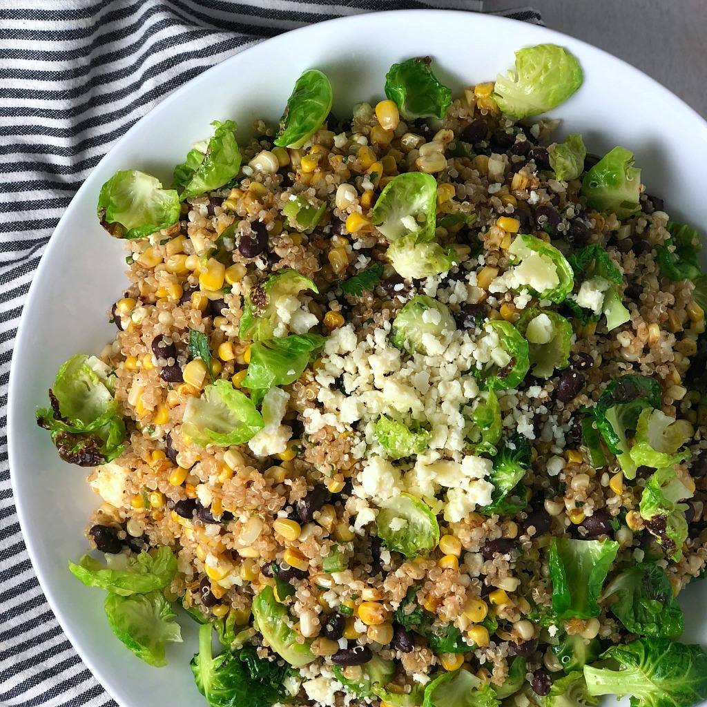 Toasted Corn & Brussels Leaves Quinoa Salad - Off-Script