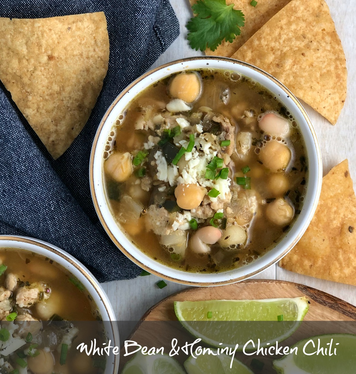 White Bean Hominy Chicken Chili Off Script