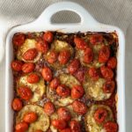 Ellen of Off-Script Recipes shares her Original Recipe for Roasted Eggplant Baked Orzo With or Without Prosciutto