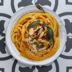 Ellen of Off-Script Recipes shares her Original Recipe for Creamy Roasted Carrot & Parmesan Bucatini