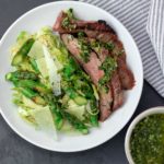 Ellen of Off-Script Recipes shares her Original Recipe for Asparagus & Manchego Steak Salad