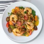 Ellen of Off-Script Recipes shares her Original Recipe for Calabrian Vegetable Farrotto with Shrimp