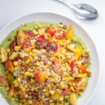 Ellen of Off-Script Recipes shares her Original Recipe for Grilled Corn Salad with Avocado Pesto