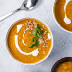 Ellen of Off-Script Recipes shares her Original Recipe for Mediterranean Red Lentil & Farro Soup