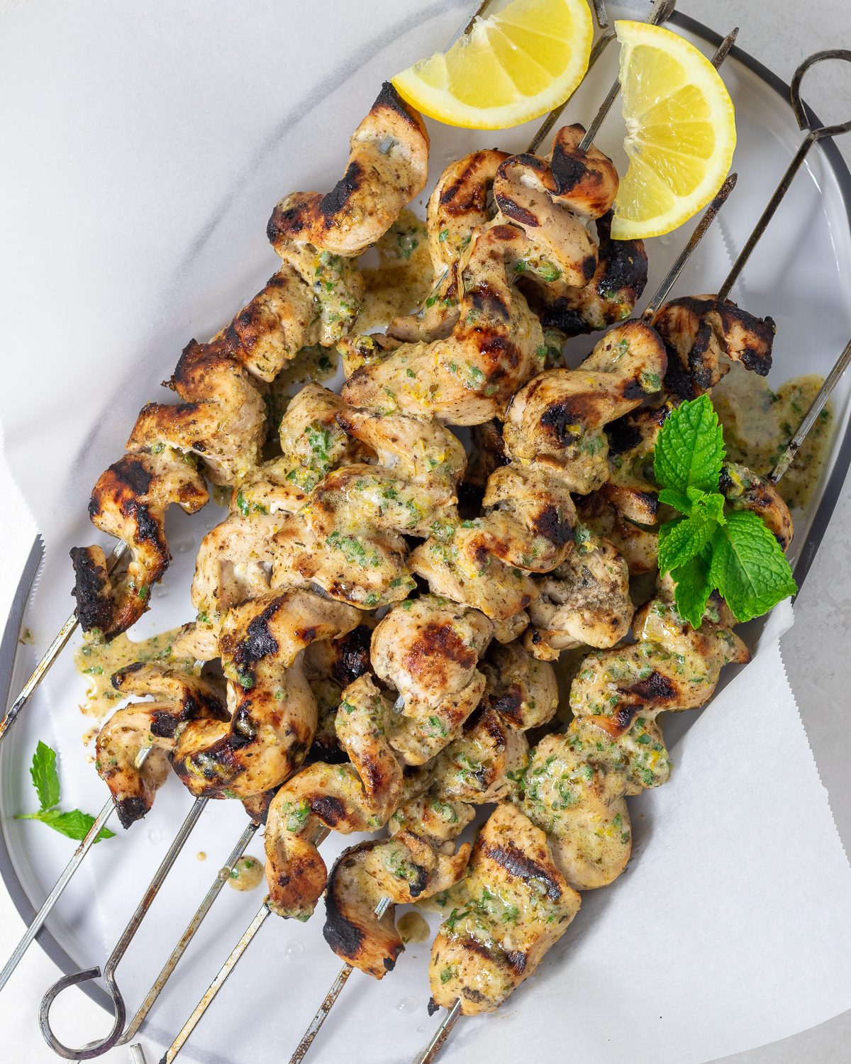 Lemon Za'atar Grilled Chicken Skewers - Off-Script